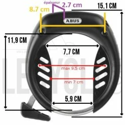 Antivol De Cadre à Clés Tectic 496 De Vélo ABUS 12 Antivol De Cadre à Clés Tectic 496 De Vélo ABUS -Casques vélo Soldes Magasin antivol de cadre a cles tectic 496 de velo abus full 5
