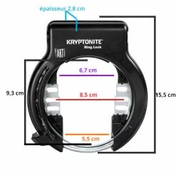 Antivol De Cadre Rétractable Kryptonite Compatible Plug In -Casques vélo Soldes Magasin antivol de cadre retractable kryptonite compatible plug in full 4