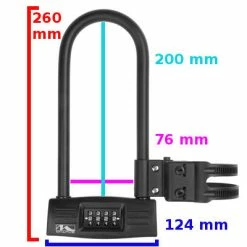 Antivol U à Code Avec Support Vélo M-Wave -Casques vélo Soldes Magasin antivol u a code avec support velo m wave full 3