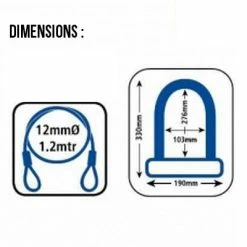 Antivol Vélo Combiné U Et Cable à Clefs - Oxford -Casques vélo Soldes Magasin antivol velo combine u et cable a clefs oxford full 3