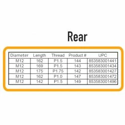 Antivol Pour Roues Avant Et Arrière à Axe Traversant M12 Pinhead -Casques vélo Soldes Magasin axe antivol traversant roue arriere m12x175xp175