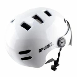 Casque Vélo Urbain à Visière Blanc Optimiz O-380 -Casques vélo Soldes Magasin casque velo urbain a visiere blanc optimiz o 380 full 4