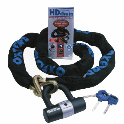 Chaîne Antivol Vélo Maillons 10mm 2 Mètres Avec Cadenas OXFORD 3 Chaîne Antivol Vélo Maillons 10mm 2 Mètres Avec Cadenas OXFORD